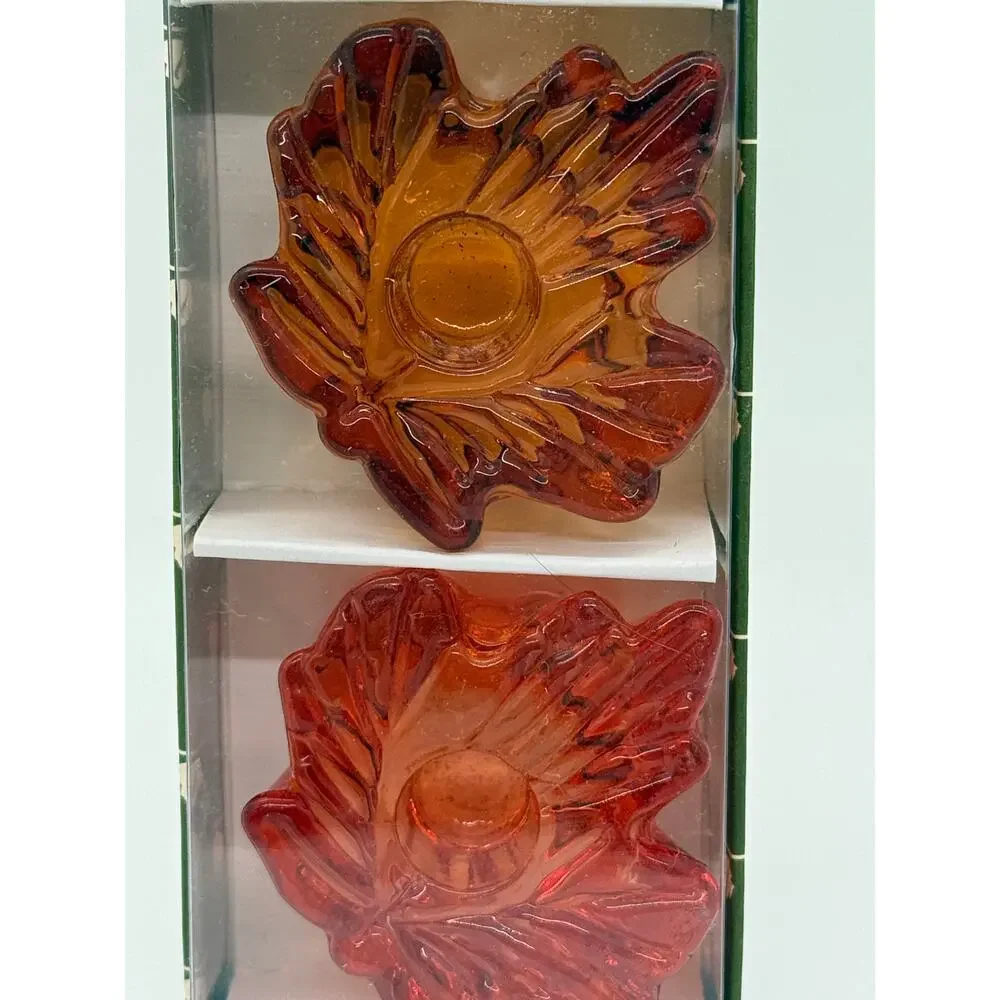 Williams Sonoma Set Of 4 Maple Leaf Taper Holders New